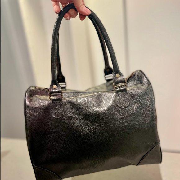 American Apparel Black Leather Handbag - Picture 1 of 7